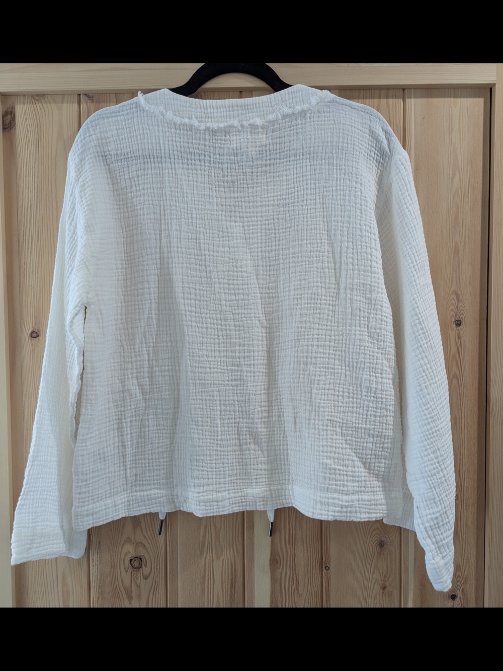 2/$40 Cloth & Stone White 100% Cotton Gauze Lace-Up Top - Picture 5 of 9